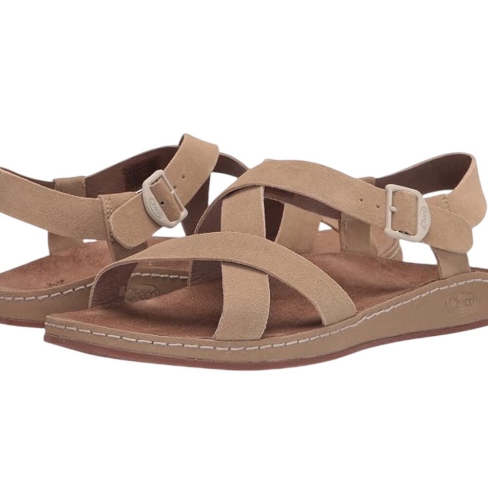 Chaco Wayfarer Suede Tan Strappy Summertime Sandals Women's Size 11